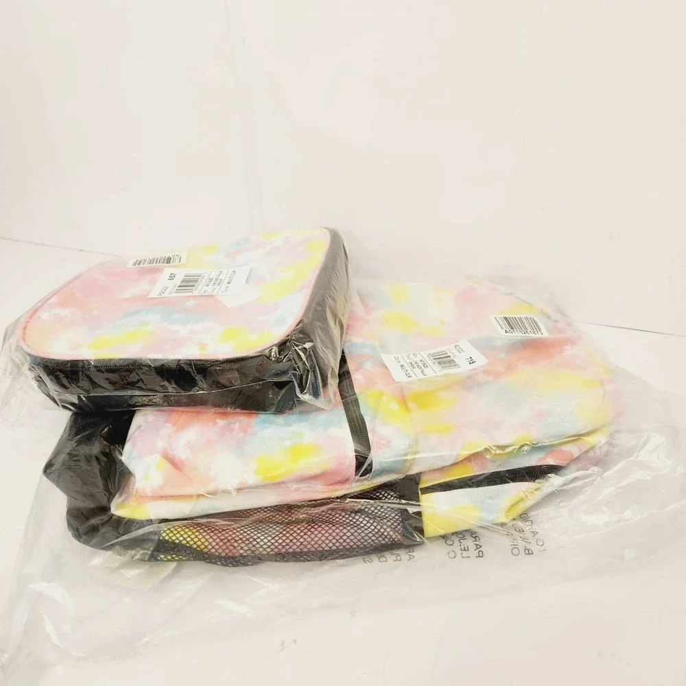Girls Tie Dye Backpack & Lunch Box Set 2-Piece Multicolour Bookbag‎ School Bag